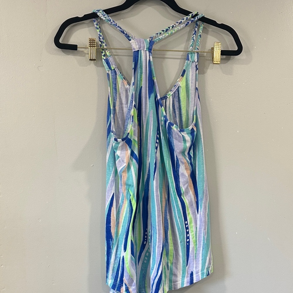Lilly Pulitzer Blue and Green Striped Swim tank top size S - Picture 2 of 5